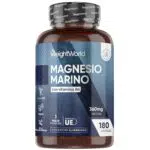 Magnesio Marino con Vitamina B6, Integratore Antistanchezza Donna e Uomo, Vegano