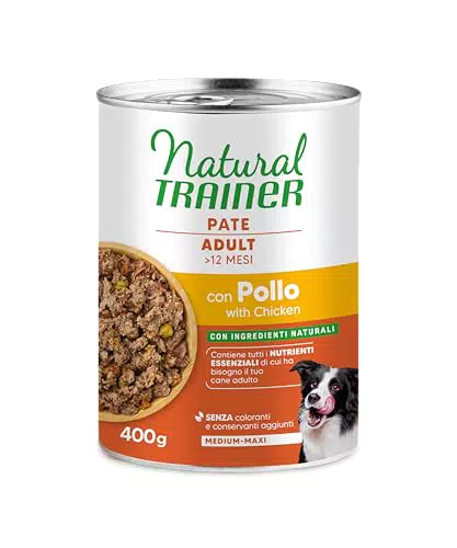 Natural Trainer Medium Maxi Cibo Umido per Cani Adulti Paté con Pollo