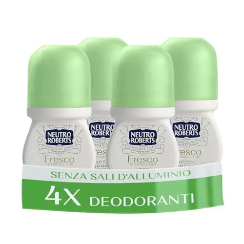 Neutro Roberts Deodorante Roll On Fresco Verde Senza Alluminio Antimacchia 48h