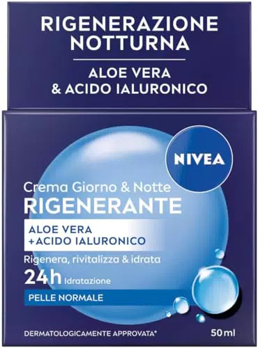 Nivea Crema Giorno e Notte Rigenerante con Aloe Vera e Acido Ialuronico Idratante