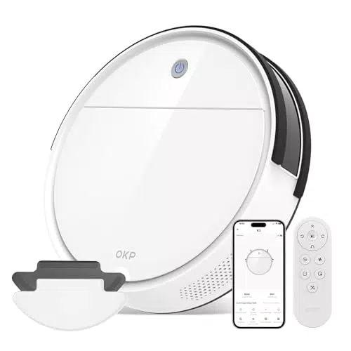 OKP K5 Robot Aspirapolvere 2500Pa Silenzioso con App Alexa, Perfetto per Animali