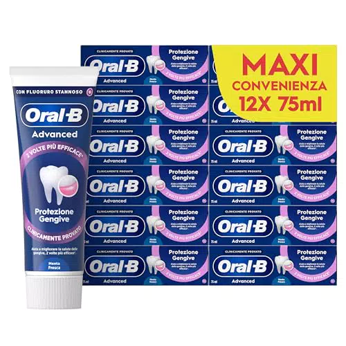 Oral-B Dentifricio Advanced Protezione Gengive per Gengive Infiammate e Alito Fresco