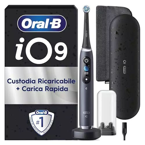 Oral-B Spazzolino Elettrico Ricaricabile iO 9 con Testina di Ricambio e Custodia