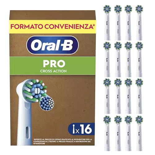 Oral-B Testine Ricambio Cross Action per Spazzolino Elettrico Pulizia Profonda