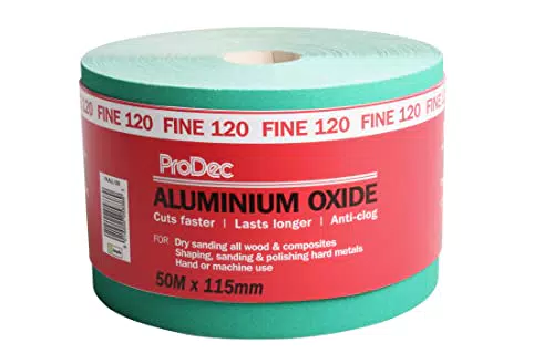 ProDec Rotolo 120 Grit Carta Abrasiva per Legno, Vernice, Gesso, Stucco e Metallo