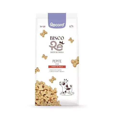 Record BiscoRe Biscotti per Cani alla Mela Snack Naturali con Purea di Frutta