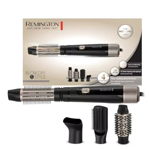 Remington AS7500 Spazzola Ad Aria Calda 1000W Con Accessori Per Capelli Lisci E Ricci
