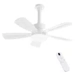 Reylax Ventilatore da Soffitto con Luce LED Dimmerabile, 6 Velocità e Telecomando