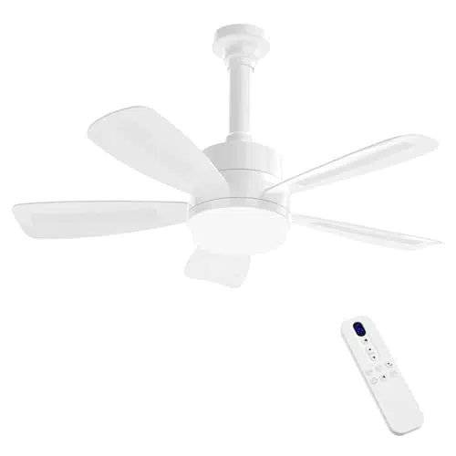 Reylax Ventilatore da Soffitto con Luce LED Dimmerabile, 6 Velocità e Telecomando