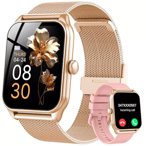 Smartwatch Donna con Chiamate Bluetooth, 120 Modalità Sport, Monitoraggio Salute 24/7