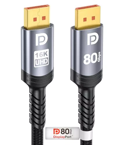 Sniokco Cavo DisplayPort 2.1 80Gbps VESA Certificato 16K per PC e Monitor