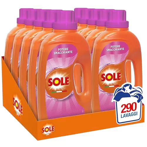 Sole Detersivo Lavatrice Liquido Potere Smacchiante Formula Igienizzante