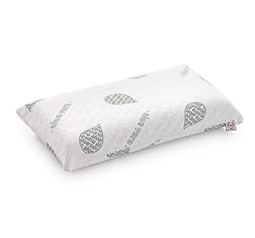 Textilhome Cuscino Cervicale Memory Foam Aloe Vera per Dormire e Letto