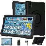 UJJ Tablet 10 Pollici Android 15, 30GB RAM, Octa-Core, WiFi 5G, AI Gemini, Custodia Antiurto