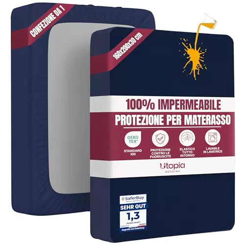 Utopia Bedding Coprimaterasso Impermeabile Traspirante Certificato OEKO-TEX
