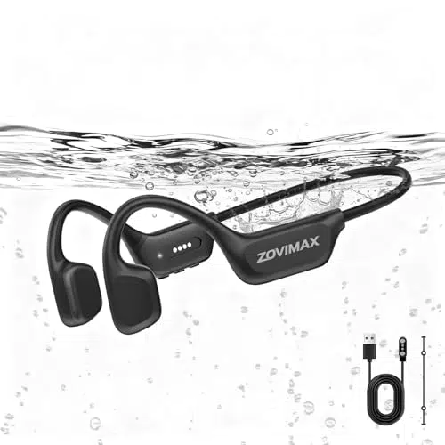 Zovimax Cuffie Conduzione Ossea Bluetooth 6.0 IP68 Sport con Lettore MP3 32GB