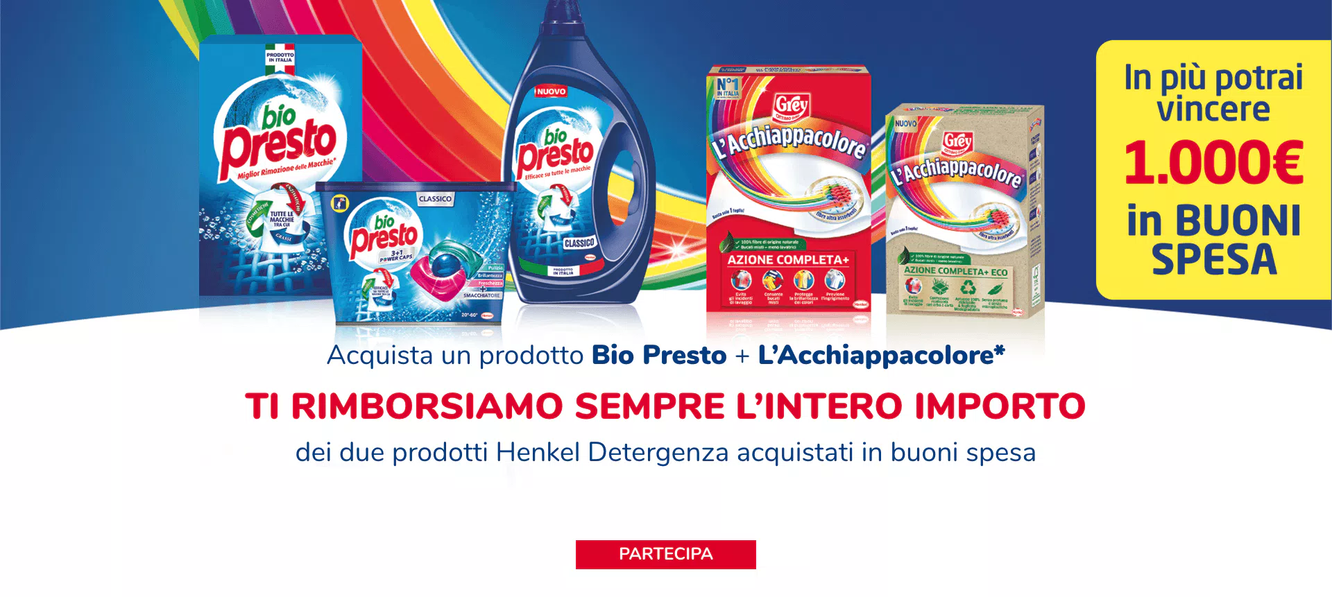 BIO PRESTO E L’ACCHIAPPACOLORE: RICHIEDI IL PIENO RIMBORSO!