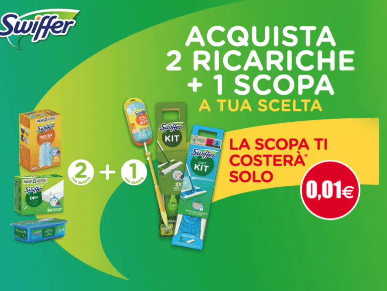 Cashback “Swiffer 1 centesimo”: come farsi rimborsare la Scopa Swiffer