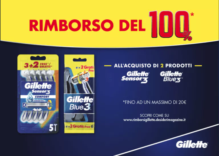 Rimborso Gillette 100%: come farsi rimborsare 2 prodotti completamente!