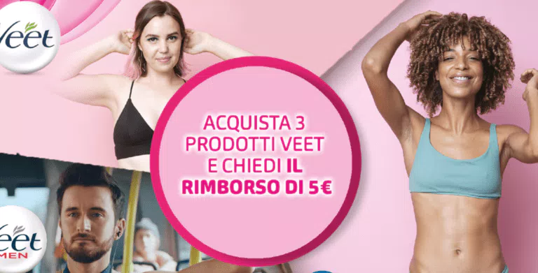 ACQUISTA 3 PRODOTTI VEET E RICEVI 5€ DI RIMBORSO