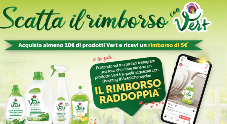 “Scatta il rimborso con Vert”: spendi 10€ riprendi 10€ di rimborso