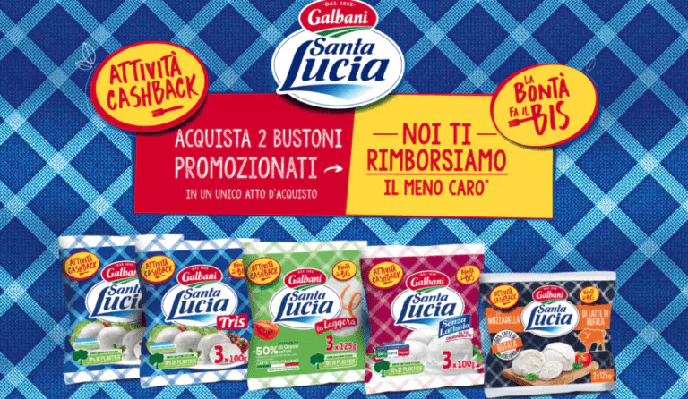 Cashback Galbani: in regalo una confezione di mozzarelle Santa Lucia.