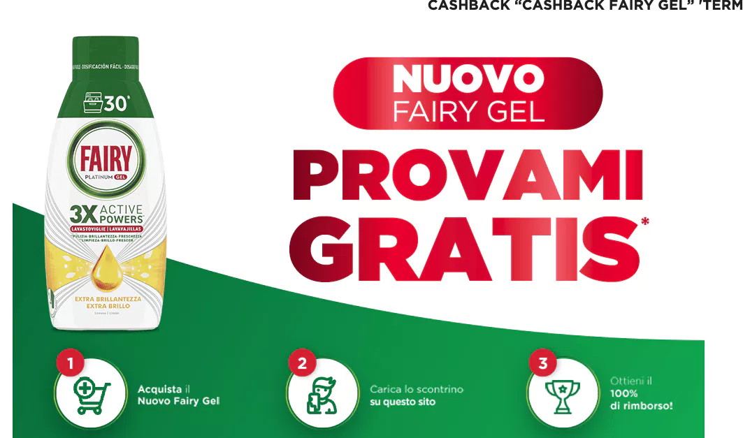Cashback Fairy Gel: ricevi il 100% di rimborso