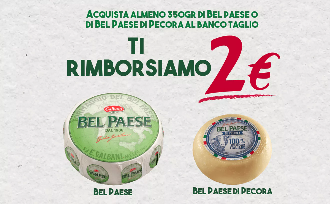 Cashback "il buono che conviene": Bel paese ti rimborsa 2 €