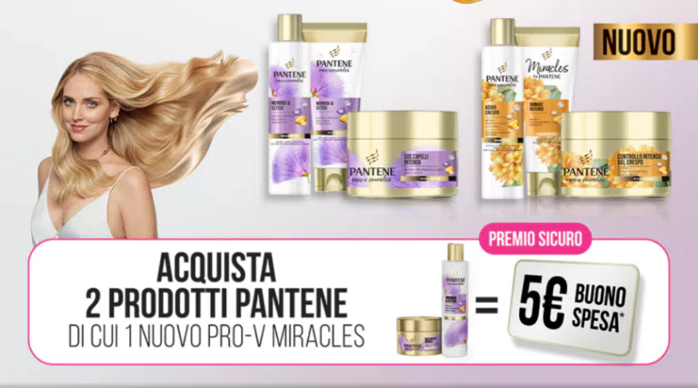 Cashback Pantene da Conad: spendi 5€ ricevi 5€ gratis