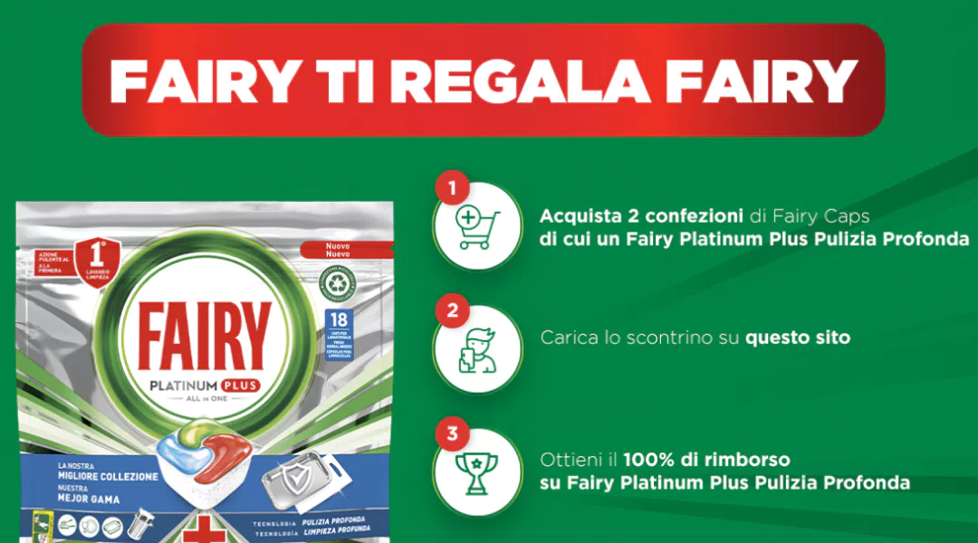 Cashback "Fairy regala Fairy": come farsi rimborsare il 100%
