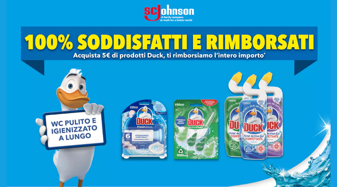 Cashback "DUCK, 100% SODDISFATTI E RIMBORSATI": fatti rimborsare al 100%