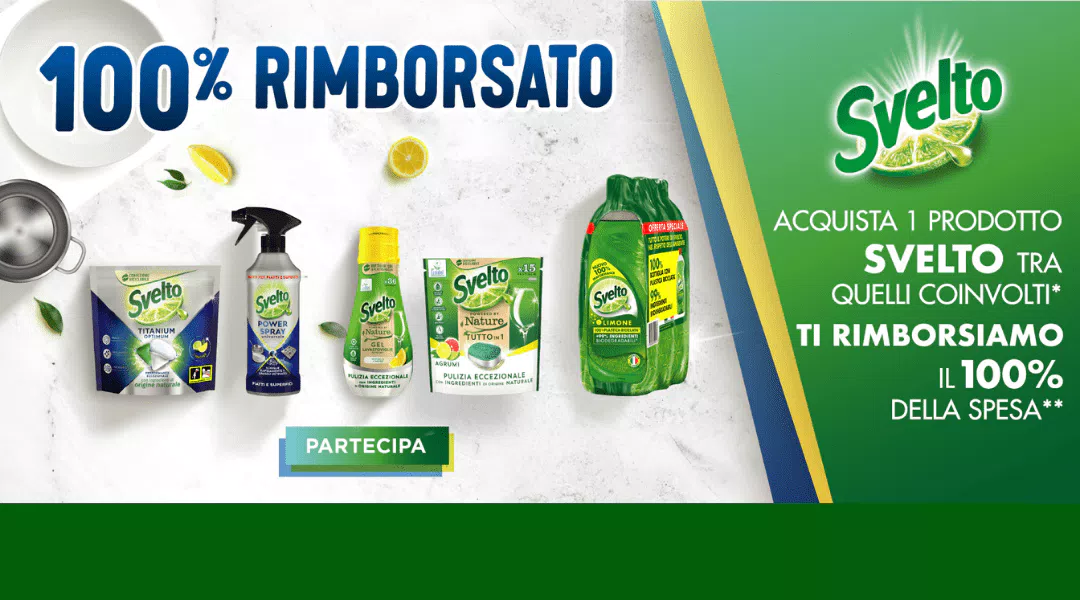Cashback Svelto: 100% rimborsato su 1 prodotto