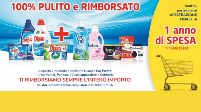 “Bucato perfetto 100% pulito e rimborsato 2022”: rimborso di Dixan o Bio Presto