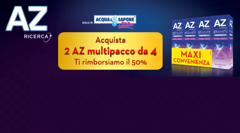 Cashback “AZ RIMBORSO MULTIPACCO”: fatti rimborsare il 50%