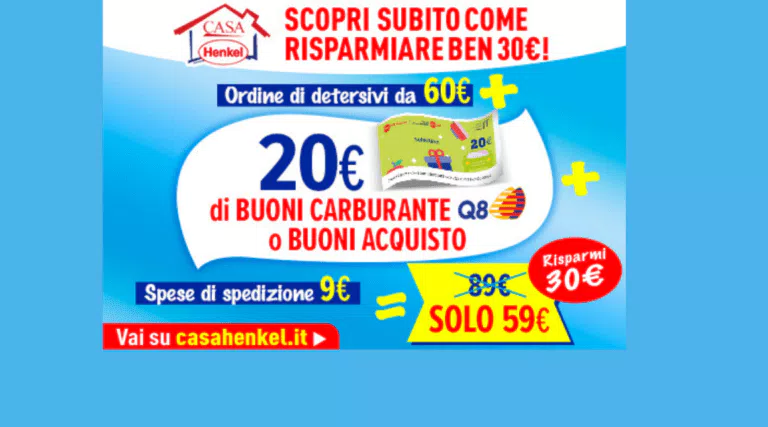 Scopri come avere gratis 20€ di buoni benzina con Casa Henkel!