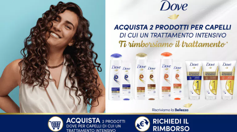Cashback DOVE Hair: il trattamento è in omaggio