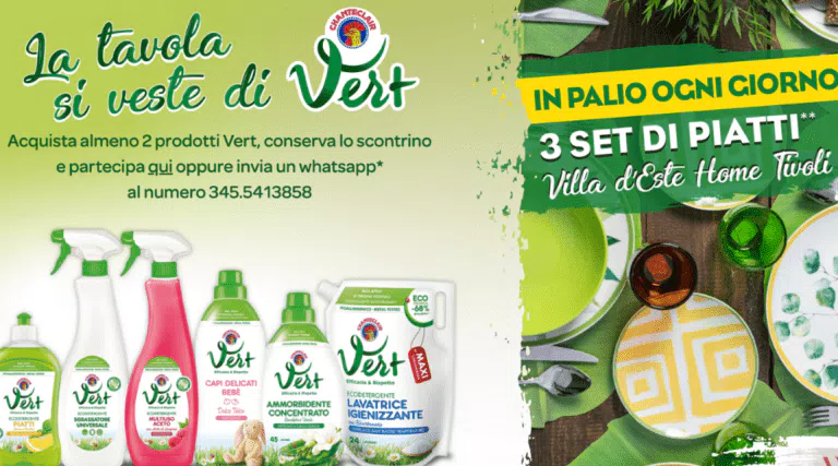 Chanteclair “La tavola si veste di Vert”: vinci 366 set di piatti Villa d’Este