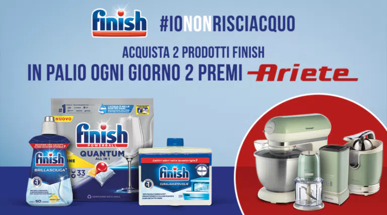 Finish “#IONONRISCIACQUO – WAVE 2”: vinci spremiagrumi, tritatutto, impastatrice, montalatte