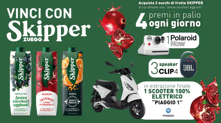 Vinci con Skipper: 4 premi in palio ogni giorno!