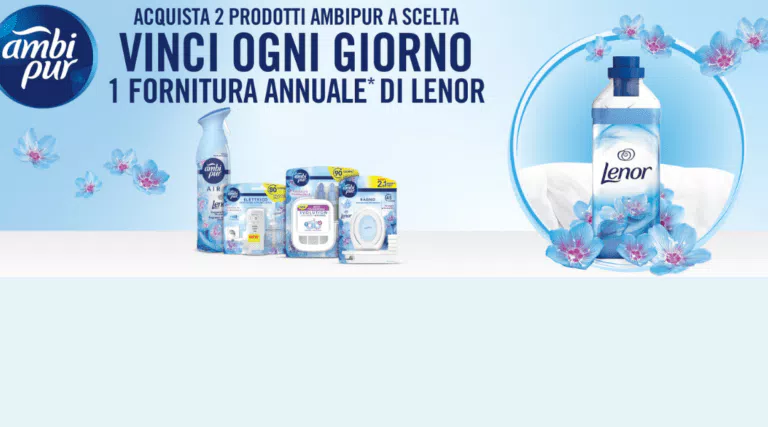 “1 ANNO LENOR CON AMBIPUR”: ogni giorno in palio forniture annuali di Lenor