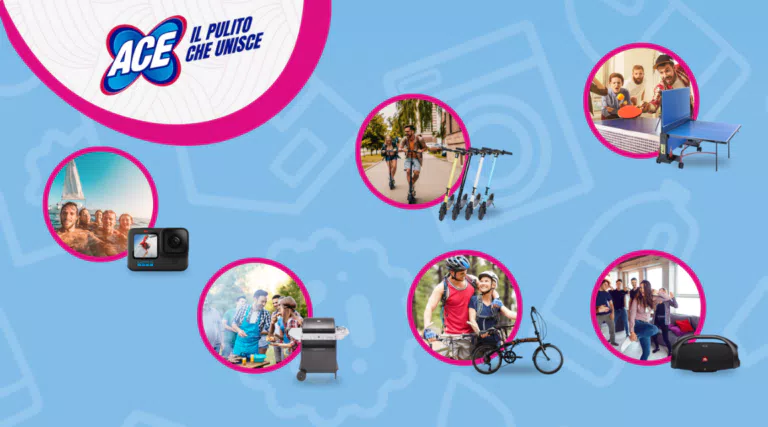 Concorso ACE “Il pulito che unisce”: vinci il premio che preferisci (monopattino, e-bike, GoPro, …)