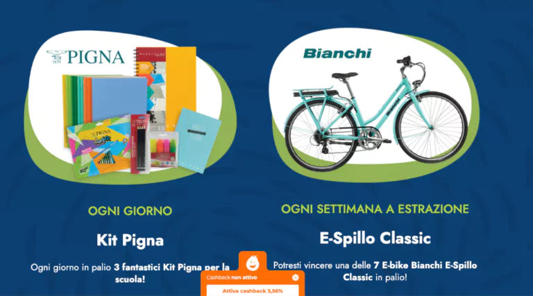 Concorso Lavazza “Il cambiamento sostenibile”: ogni giorno 3 kit scuola Pigna + biciclette elettriche Bianchi
