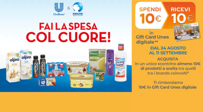 Iniziativa “FAI LA SPESA COL CUORE UNES”: fai la spesa gratis!