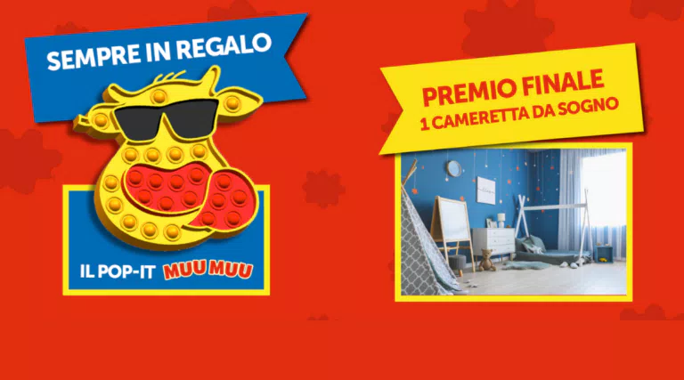 “POP-IT MUU MUU”: richiedi il PopIt GRATIS e prova a vincere una cameretta da sogno!
