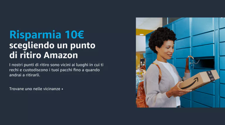 Amazon ti regala 10 euro se usi Amazon Hub Locker o Counter