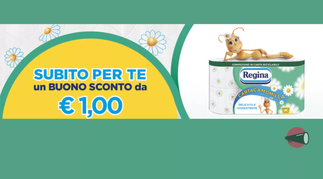 Buono sconto Regina Cartacamomilla (1,00€ sconto immediato)