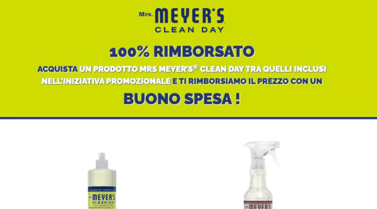 Cashback “Mrs Meyer’s Provami Gratis”: compra 1 flacone e ti viene gratis!