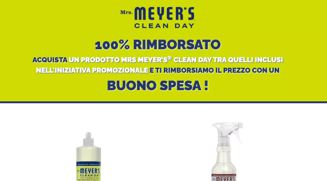 Cashback “Mrs Meyer’s Provami Gratis”: compra 1 flacone e ti viene gratis!