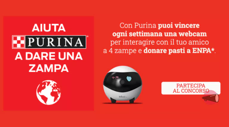Concorso “Aiuta Purina a dare una zampa”: vinci webcam Enabot EBO-SE