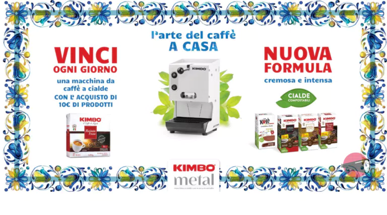 Concorso Kimbo 2022: vinci macchina caffè Kimbo Metal con 45 cialde